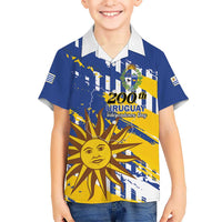 Personalized Uruguay 200th Independence Day Kid Hawaiian Shirt Sol de Mayo Grunge Stylized - Wonder Print Shop