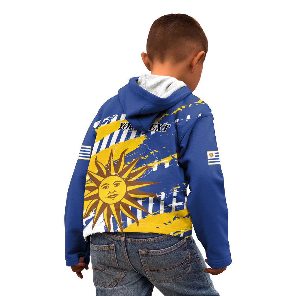 Personalized Uruguay 200th Independence Day Kid Hoodie Sol de Mayo Grunge Stylized - Wonder Print Shop