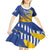 Personalized Uruguay 200th Independence Day Kid Short Sleeve Dress Sol de Mayo Grunge Stylized - Wonder Print Shop