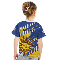 Personalized Uruguay 200th Independence Day Kid T Shirt Sol de Mayo Grunge Stylized - Wonder Print Shop