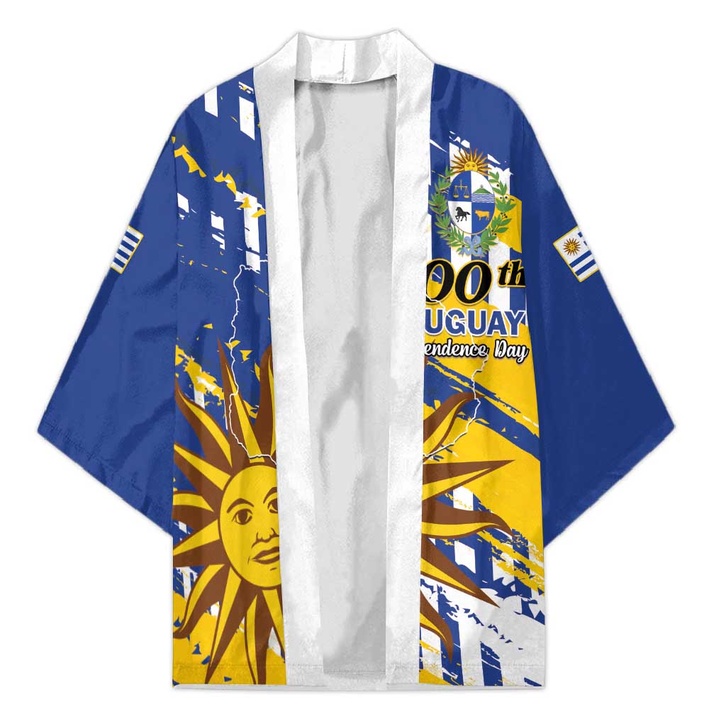 Personalized Uruguay 200th Independence Day Kimono Sol de Mayo Grunge Stylized - Wonder Print Shop