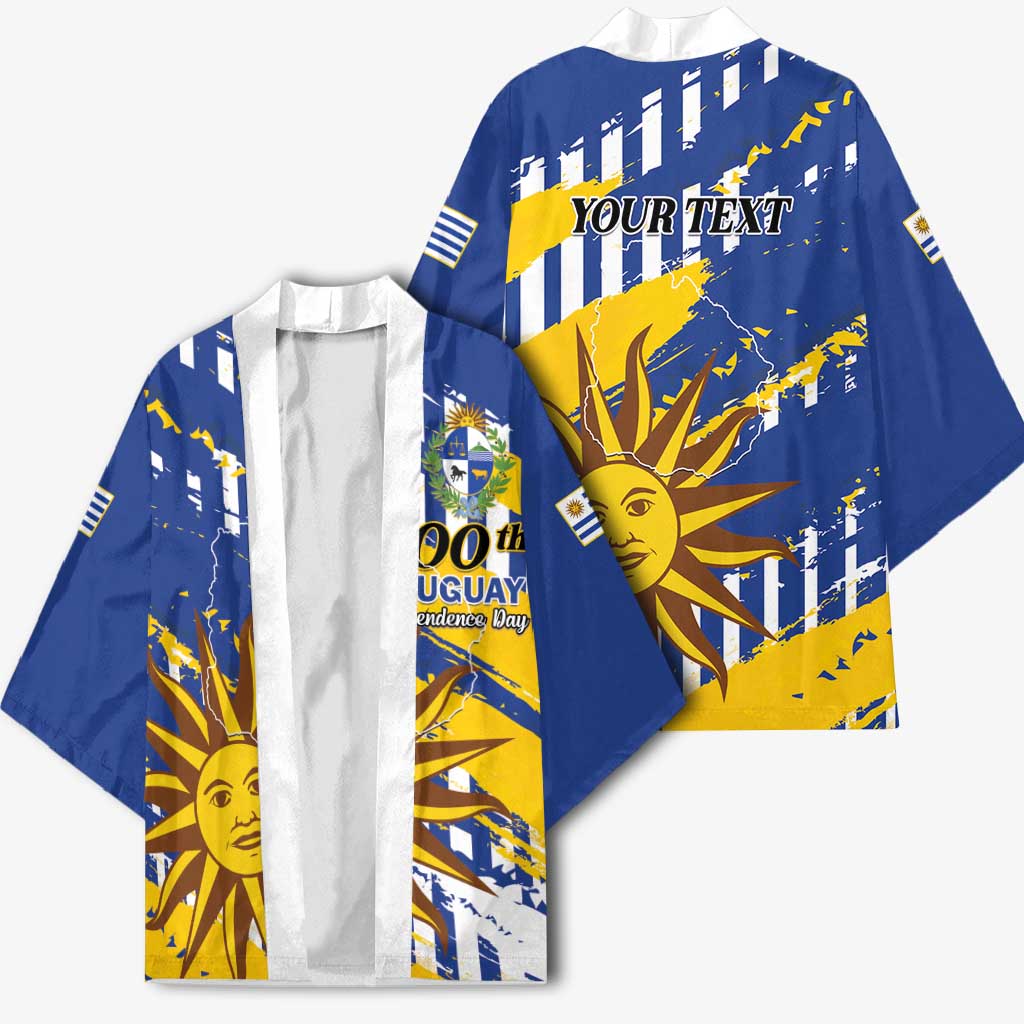 Personalized Uruguay 200th Independence Day Kimono Sol de Mayo Grunge Stylized - Wonder Print Shop