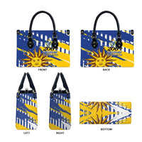 Uruguay 200th Independence Day Leather Bag Sol de Mayo Grunge Stylized - Wonder Print Shop