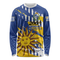 Personalized Uruguay 200th Independence Day Long Sleeve Shirt Sol de Mayo Grunge Stylized - Wonder Print Shop
