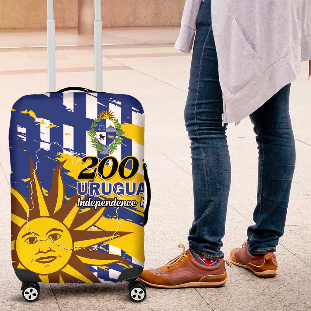 Uruguay 200th Independence Day Luggage Cover Sol de Mayo Grunge Stylized - Wonder Print Shop