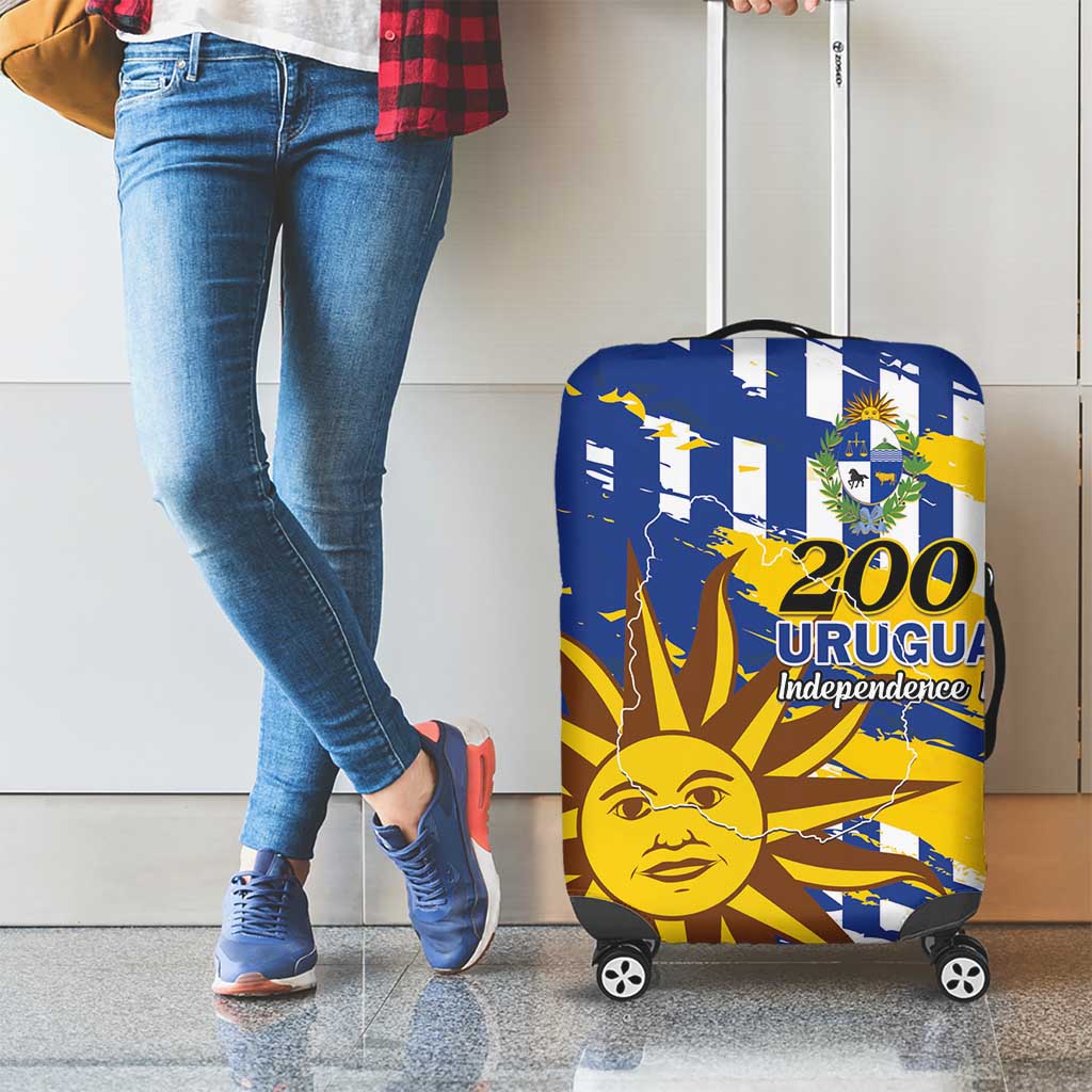 Uruguay 200th Independence Day Luggage Cover Sol de Mayo Grunge Stylized - Wonder Print Shop