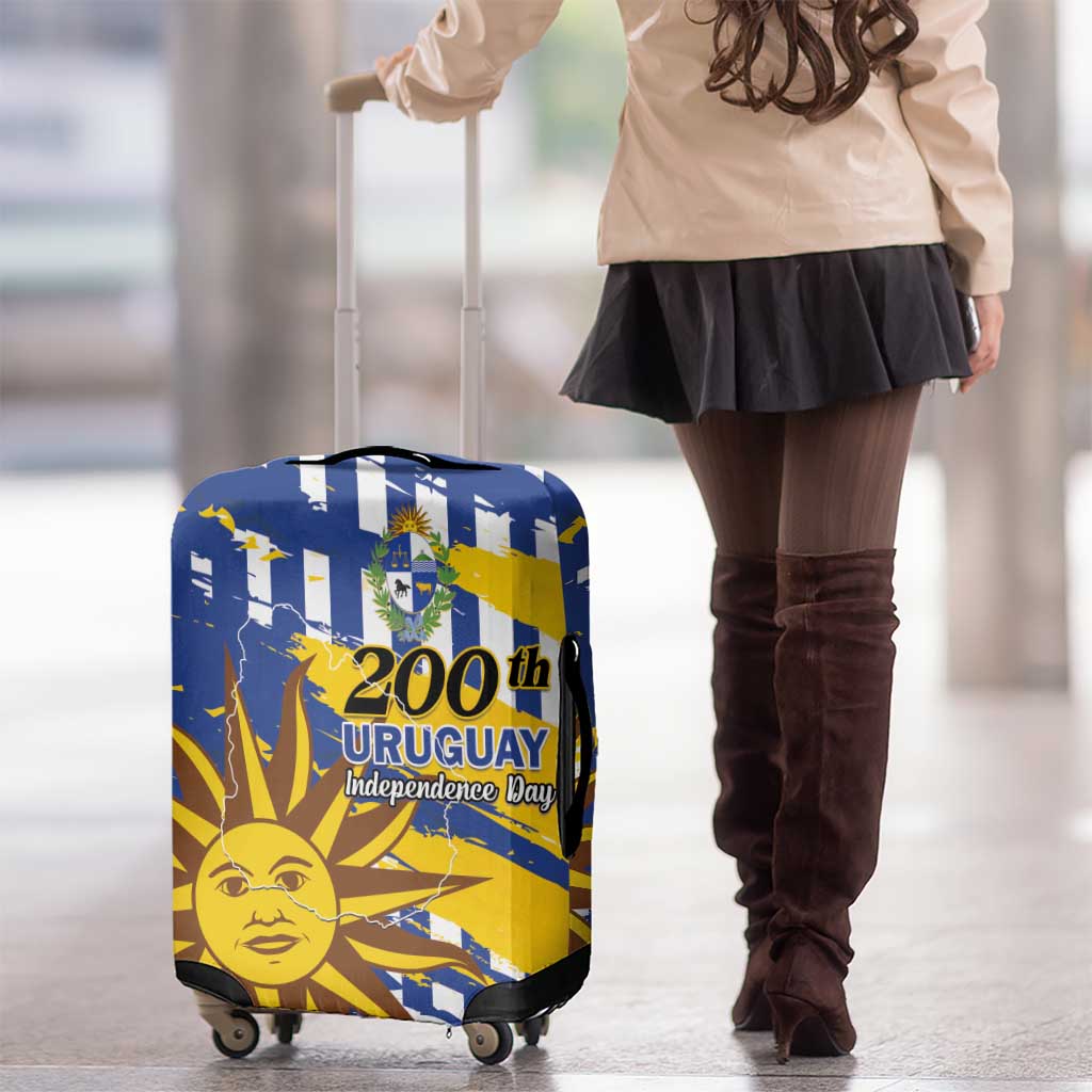Uruguay 200th Independence Day Luggage Cover Sol de Mayo Grunge Stylized - Wonder Print Shop