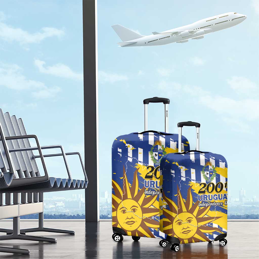 Uruguay 200th Independence Day Luggage Cover Sol de Mayo Grunge Stylized - Wonder Print Shop