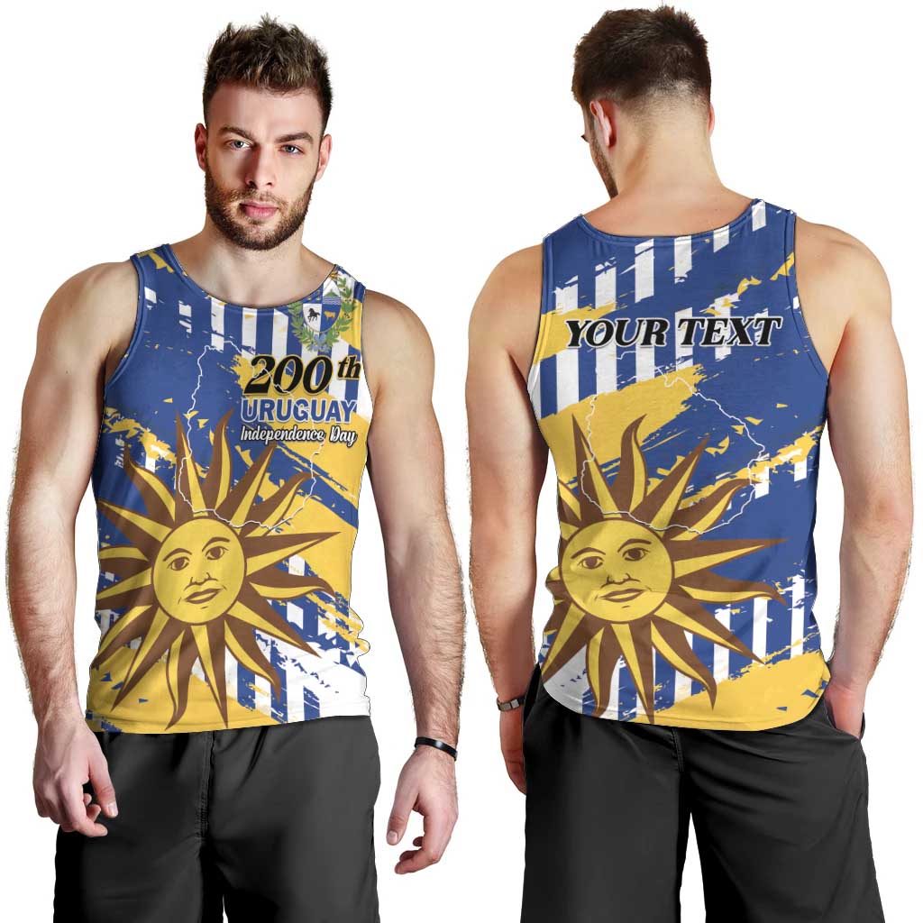 Personalized Uruguay 200th Independence Day Men Tank Top Sol de Mayo Grunge Stylized - Wonder Print Shop