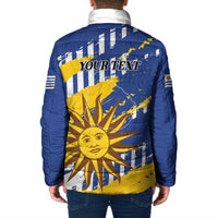 Personalized Uruguay 200th Independence Day Padded Jacket Sol de Mayo Grunge Stylized - Wonder Print Shop
