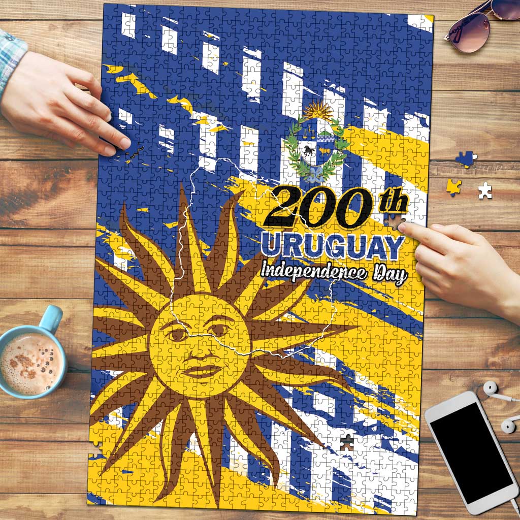 Uruguay 200th Independence Day Puzzle Sol de Mayo Grunge Stylized - Wonder Print Shop