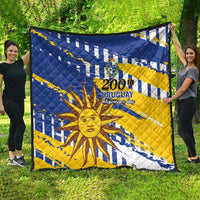 Uruguay 200th Independence Day Quilt Sol de Mayo Grunge Stylized - Wonder Print Shop