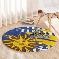 Uruguay 200th Independence Day Round Carpet Sol de Mayo Grunge Stylized - Wonder Print Shop