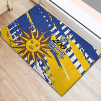 Uruguay 200th Independence Day Rubber Doormat Sol de Mayo Grunge Stylized - Wonder Print Shop