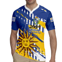 Personalized Uruguay 200th Independence Day Rugby Jersey Sol de Mayo Grunge Stylized - Wonder Print Shop