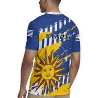 Personalized Uruguay 200th Independence Day Rugby Jersey Sol de Mayo Grunge Stylized - Wonder Print Shop