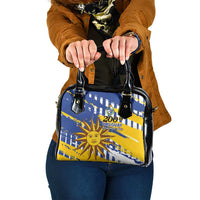 Uruguay 200th Independence Day Shoulder Handbag Sol de Mayo Grunge Stylized - Wonder Print Shop