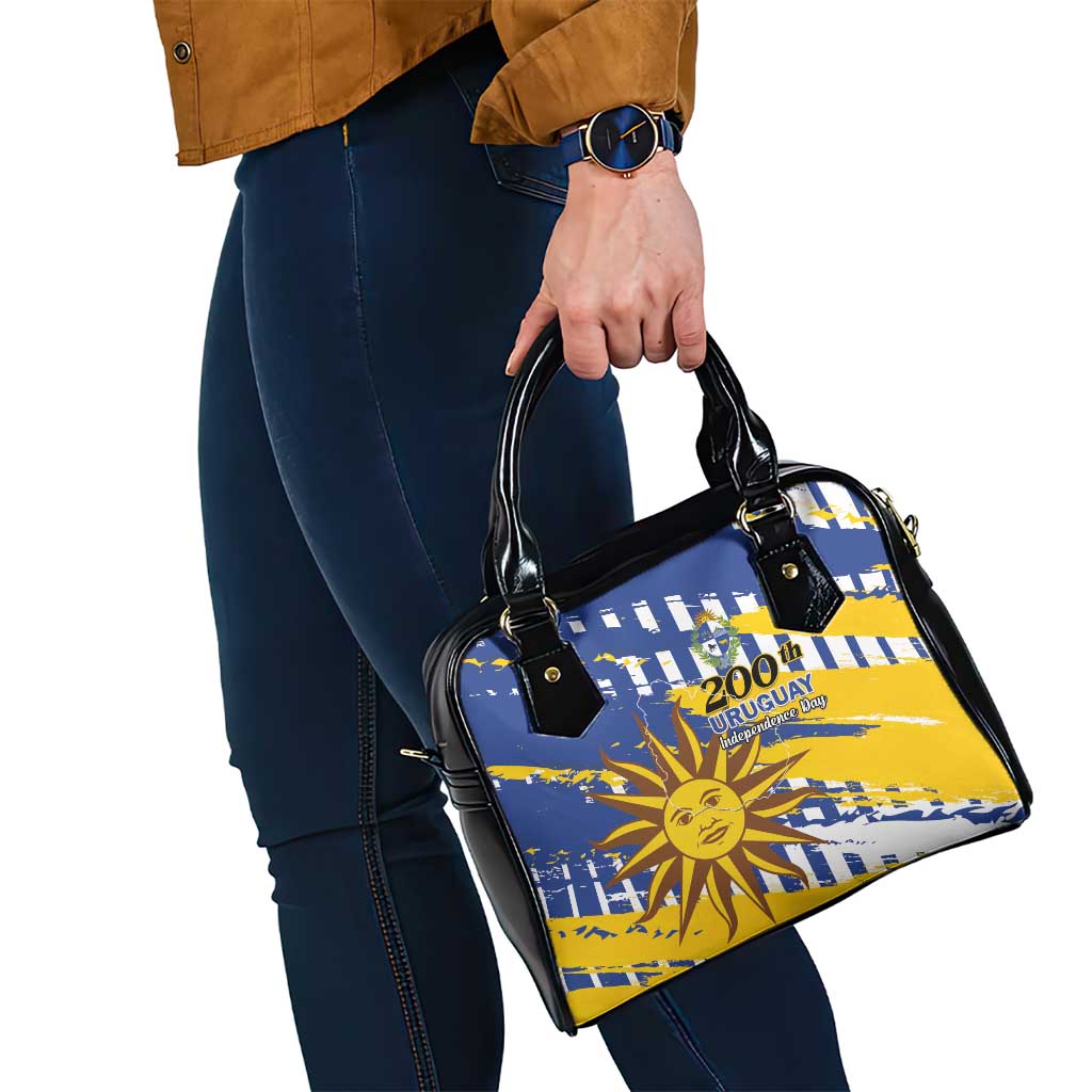 Uruguay 200th Independence Day Shoulder Handbag Sol de Mayo Grunge Stylized - Wonder Print Shop
