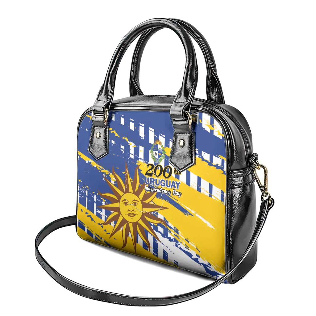 Uruguay 200th Independence Day Shoulder Handbag Sol de Mayo Grunge Stylized - Wonder Print Shop