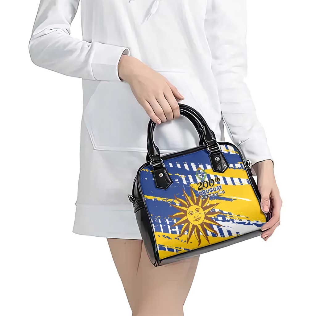 Uruguay 200th Independence Day Shoulder Handbag Sol de Mayo Grunge Stylized - Wonder Print Shop