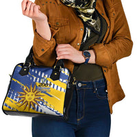 Uruguay 200th Independence Day Shoulder Handbag Sol de Mayo Grunge Stylized - Wonder Print Shop