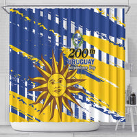 Uruguay 200th Independence Day Shower Curtain Sol de Mayo Grunge Stylized - Wonder Print Shop