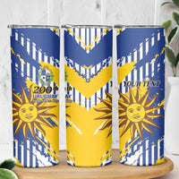 Personalized Uruguay 200th Independence Day Skinny Tumbler Sol de Mayo Grunge Stylized - Wonder Print Shop