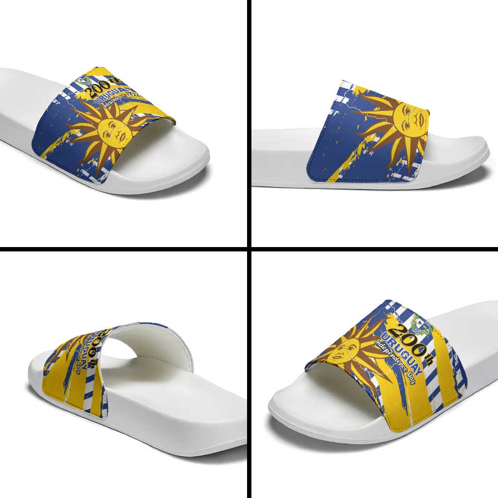 Uruguay 200th Independence Day Slide Sandals Sol de Mayo Grunge Stylized - Wonder Print Shop