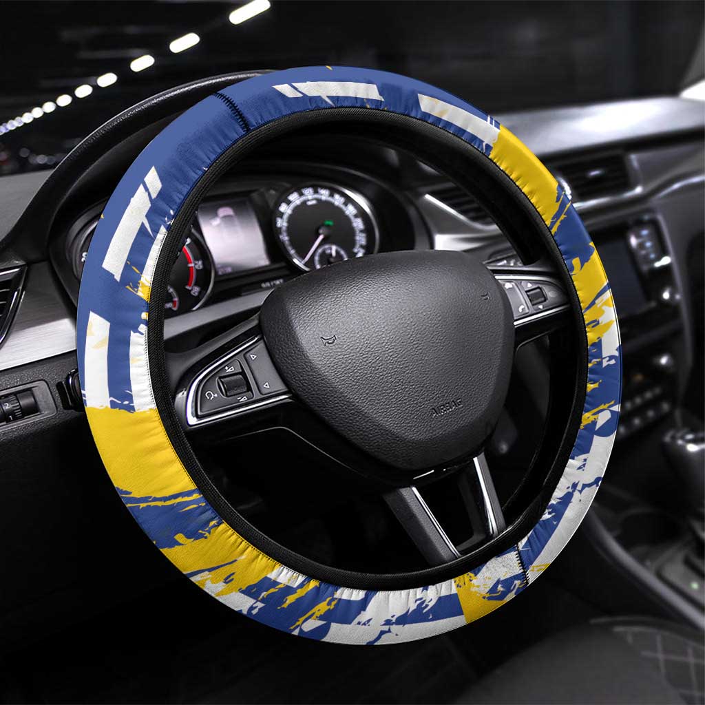 Uruguay 200th Independence Day Steering Wheel Cover Sol de Mayo Grunge Stylized - Wonder Print Shop