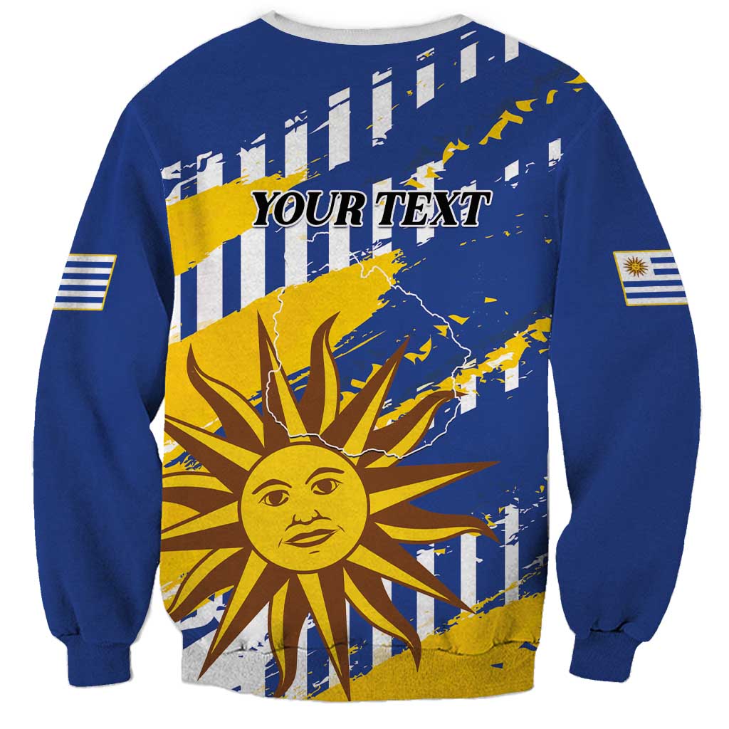 Personalized Uruguay 200th Independence Day Sweatshirt Sol de Mayo Grunge Stylized - Wonder Print Shop