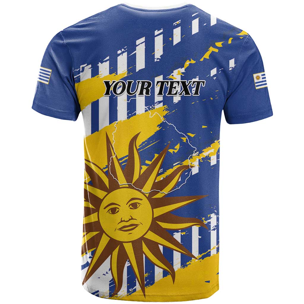 Personalized Uruguay 200th Independence Day T Shirt Sol de Mayo Grunge Stylized - Wonder Print Shop