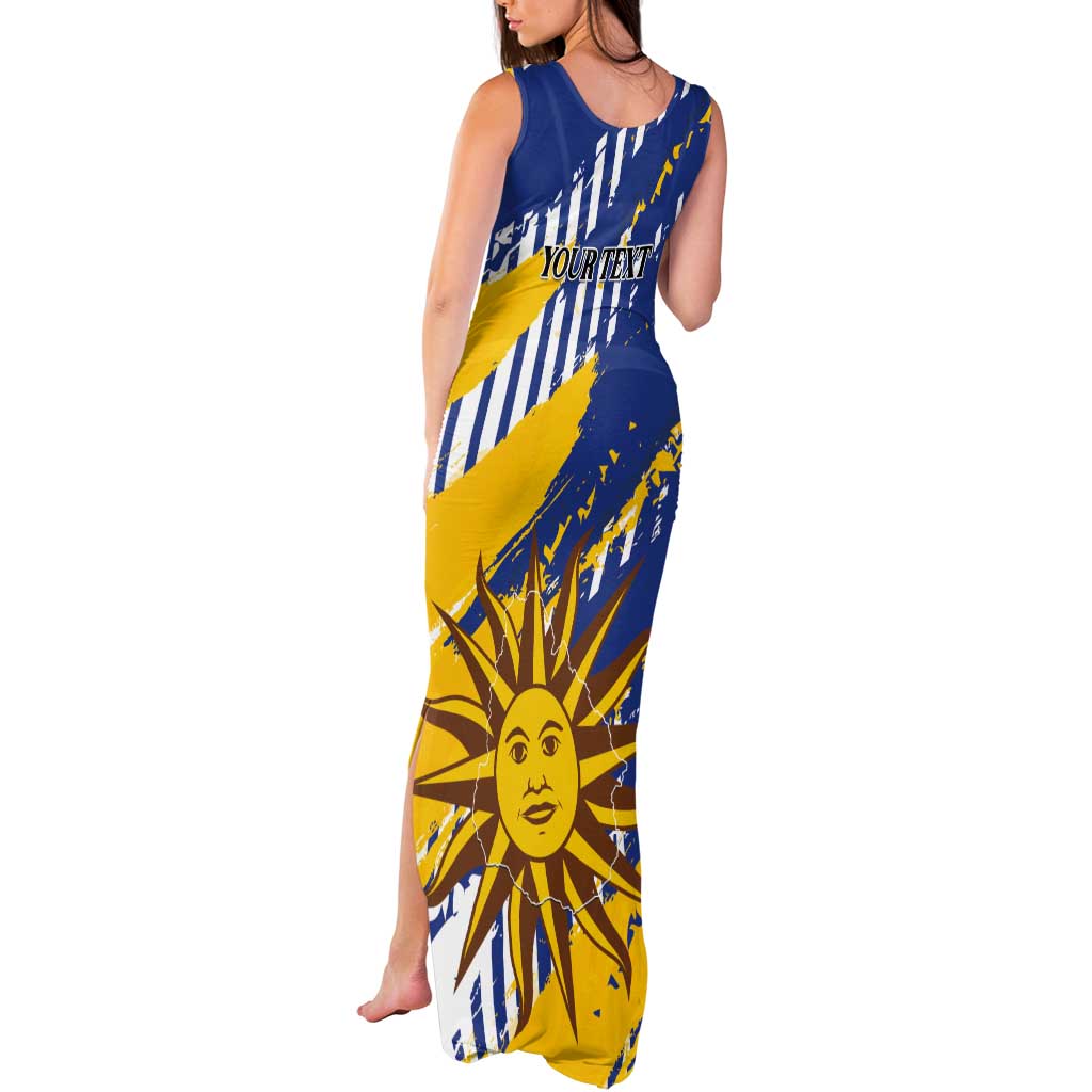 Personalized Uruguay 200th Independence Day Tank Maxi Dress Sol de Mayo Grunge Stylized - Wonder Print Shop