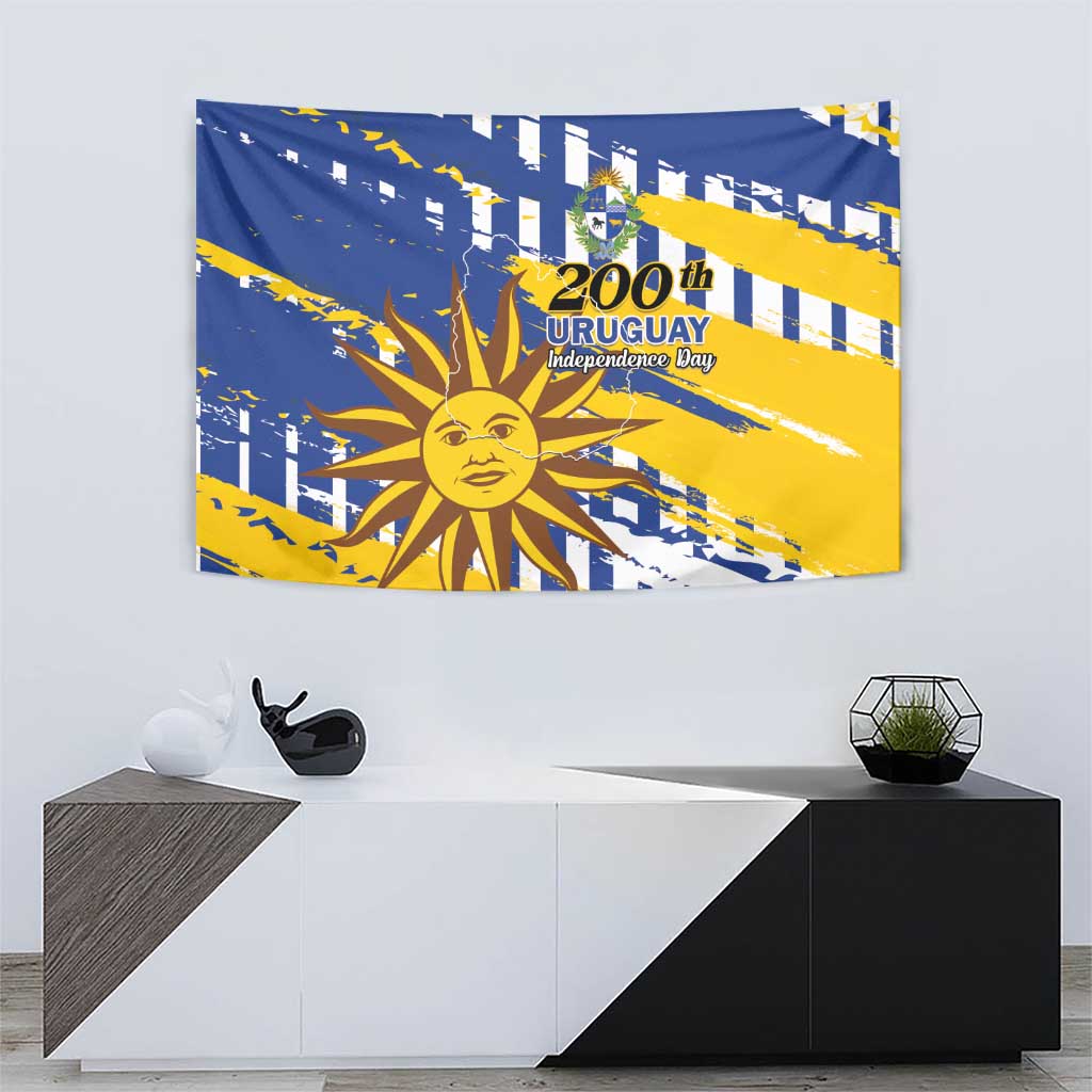 Uruguay 200th Independence Day Tapestry Sol de Mayo Grunge Stylized - Wonder Print Shop