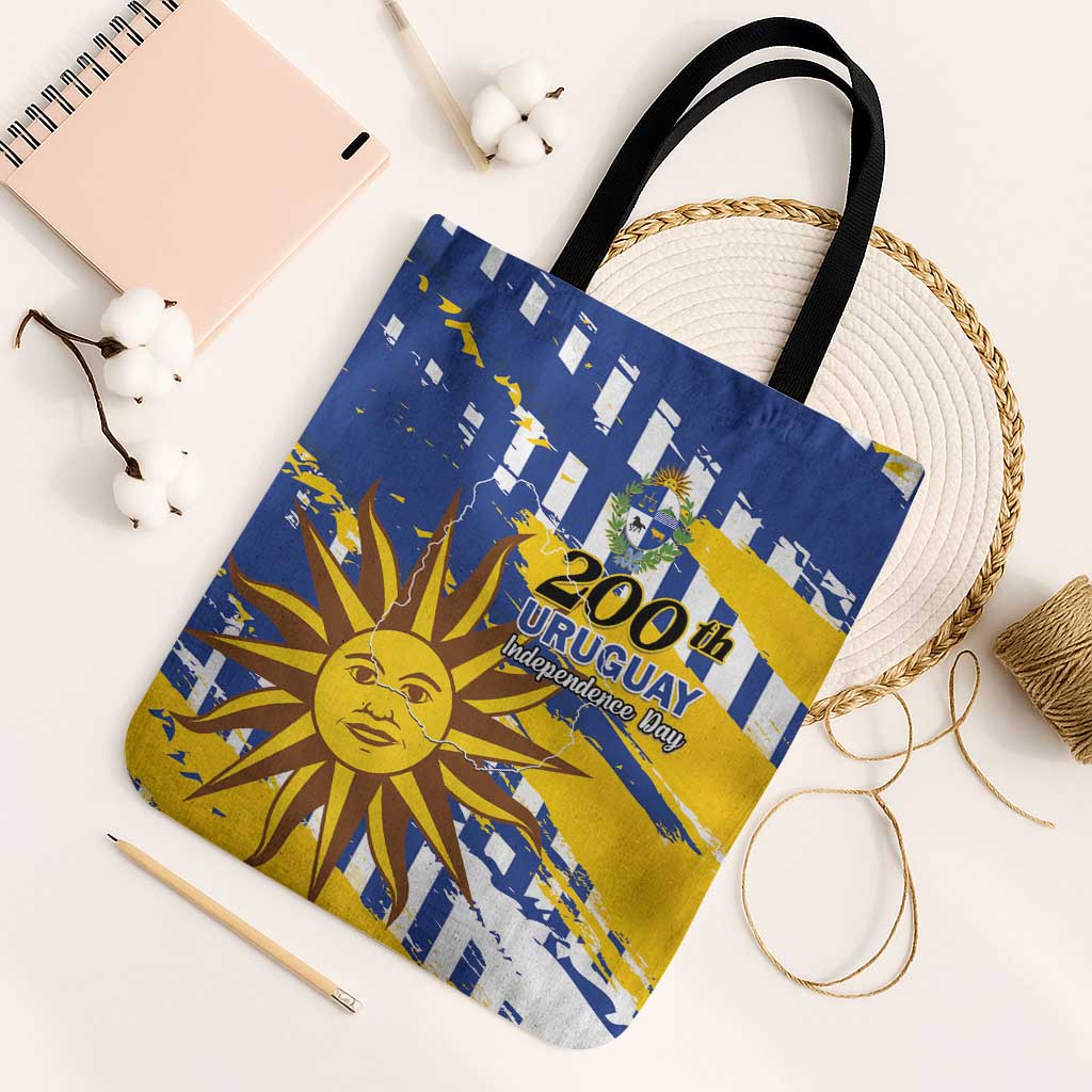 Uruguay 200th Independence Day Tote Bag Sol de Mayo Grunge Stylized - Wonder Print Shop