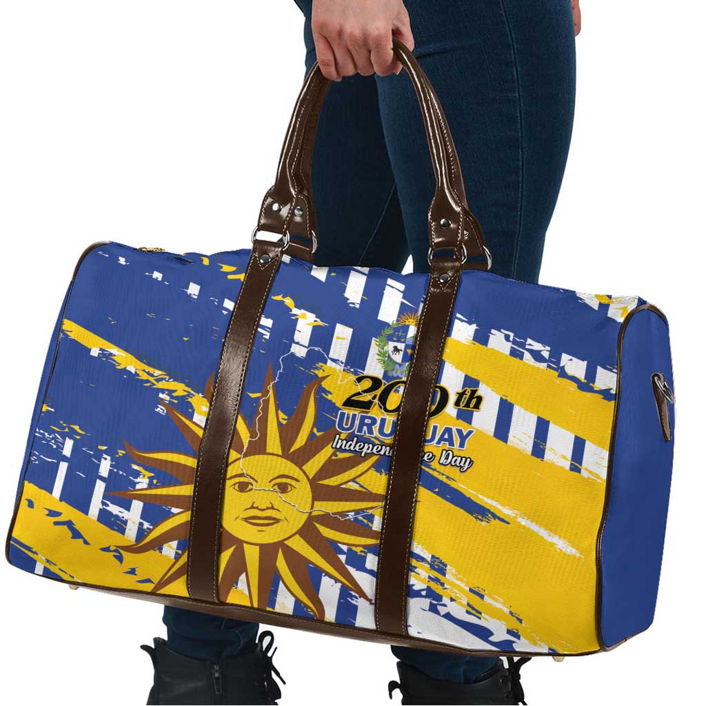 Uruguay 200th Independence Day Travel Bag Sol de Mayo Grunge Stylized - Wonder Print Shop