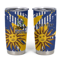 Personalized Uruguay 200th Independence Day Tumbler Cup Sol de Mayo Grunge Stylized - Wonder Print Shop