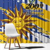 Uruguay 200th Independence Day Window Curtain Sol de Mayo Grunge Stylized - Wonder Print Shop