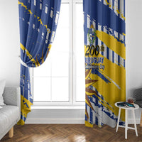 Uruguay 200th Independence Day Window Curtain Sol de Mayo Grunge Stylized - Wonder Print Shop