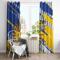 Uruguay 200th Independence Day Window Curtain Sol de Mayo Grunge Stylized - Wonder Print Shop