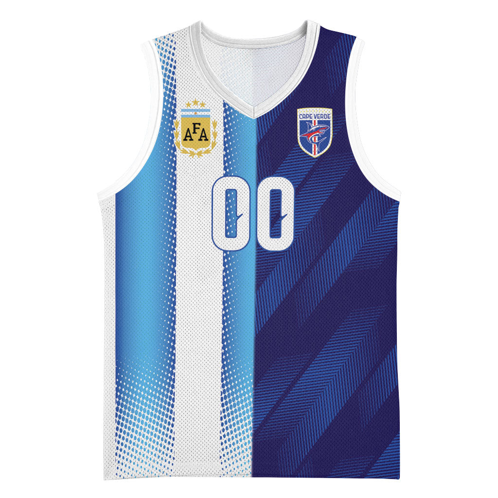 Custom Argentina Cabo Verde 2026 World Football Basketball Jersey Forever Pride