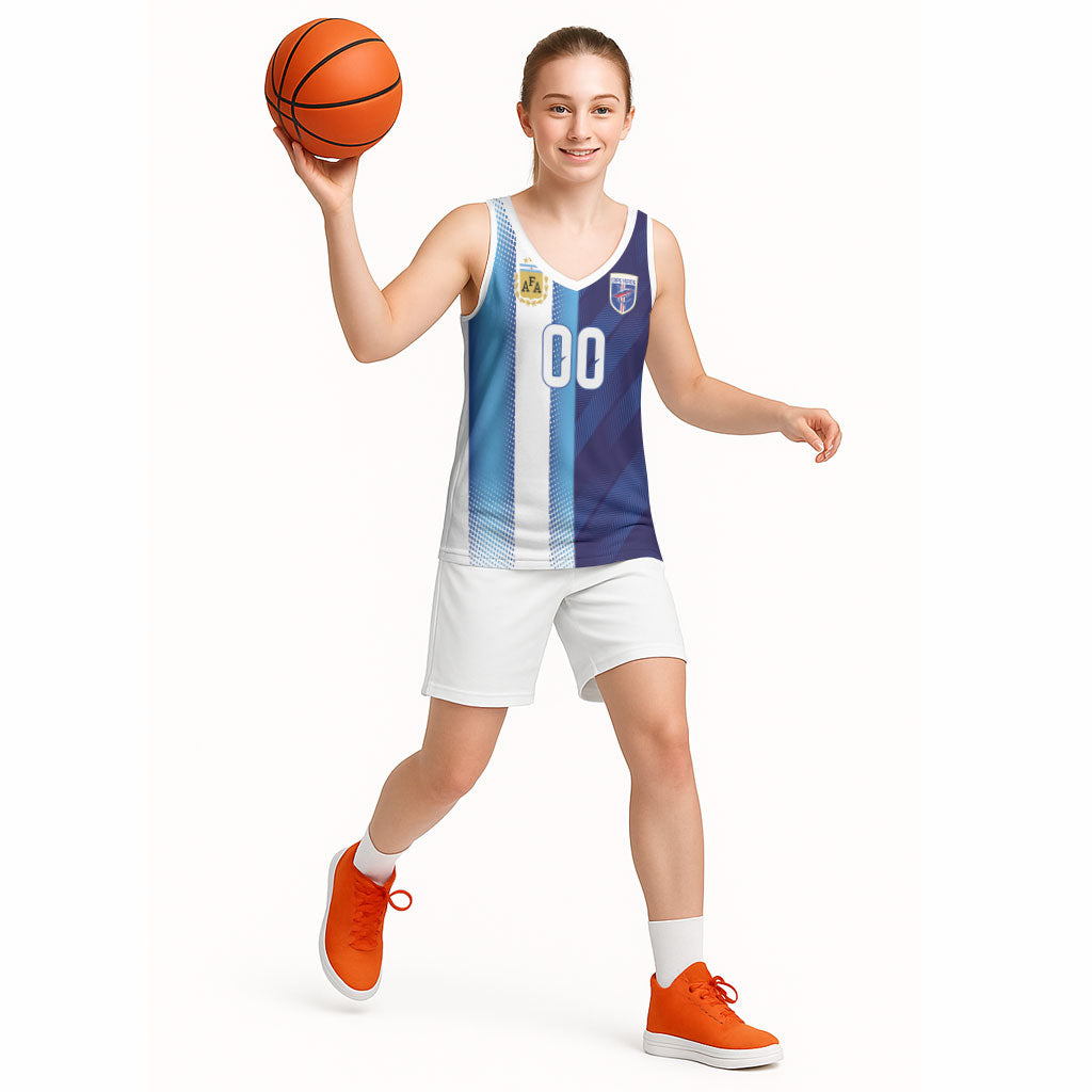 Custom Argentina Cabo Verde 2026 World Football Basketball Jersey Forever Pride