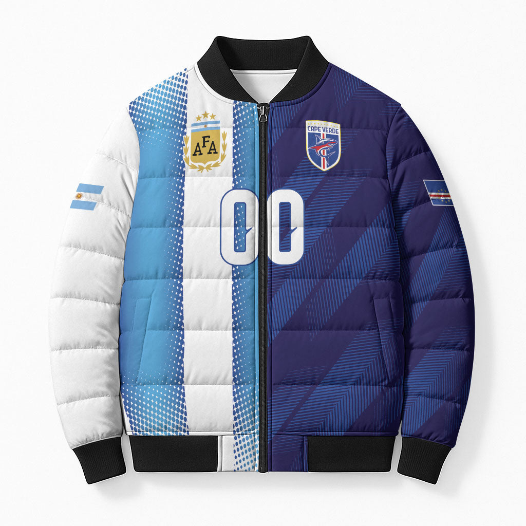 Custom Argentina Cabo Verde 2026 World Football Bomber Puffer Jacket Forever Pride