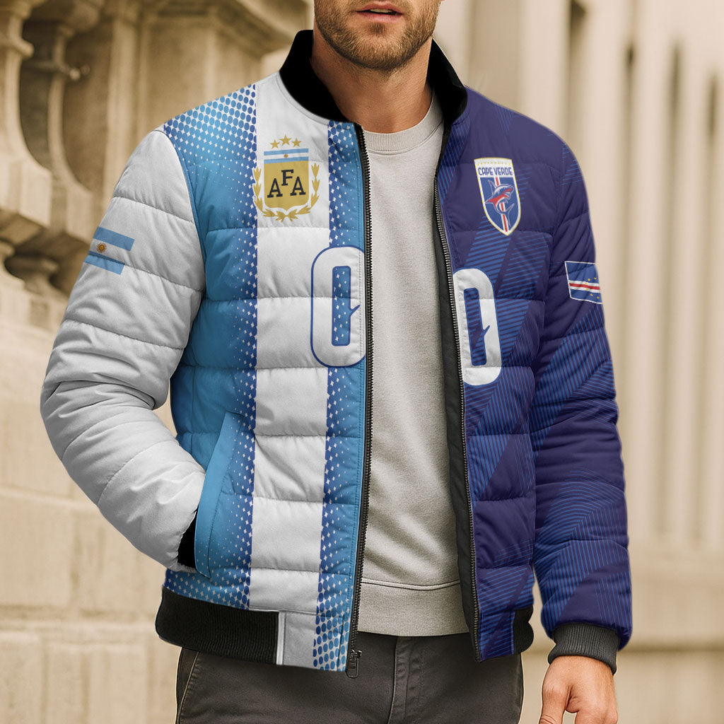 Custom Argentina Cabo Verde 2026 World Football Bomber Puffer Jacket Forever Pride