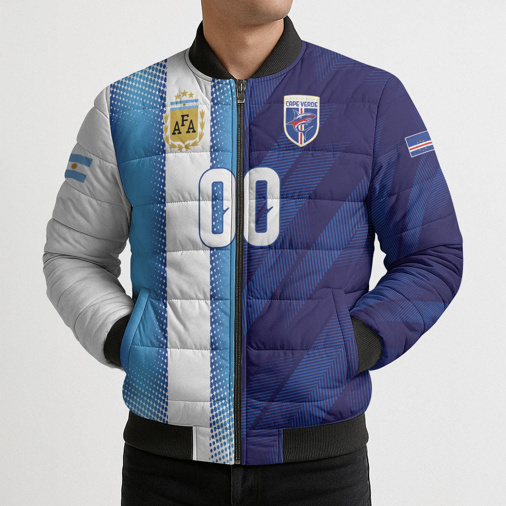 Custom Argentina Cabo Verde 2026 World Football Bomber Puffer Jacket Forever Pride