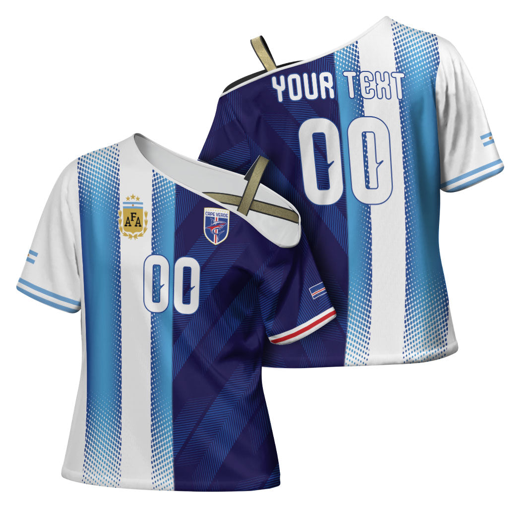 Custom Argentina Cabo Verde 2026 World Football Cross Shoulder Shirt Forever Pride