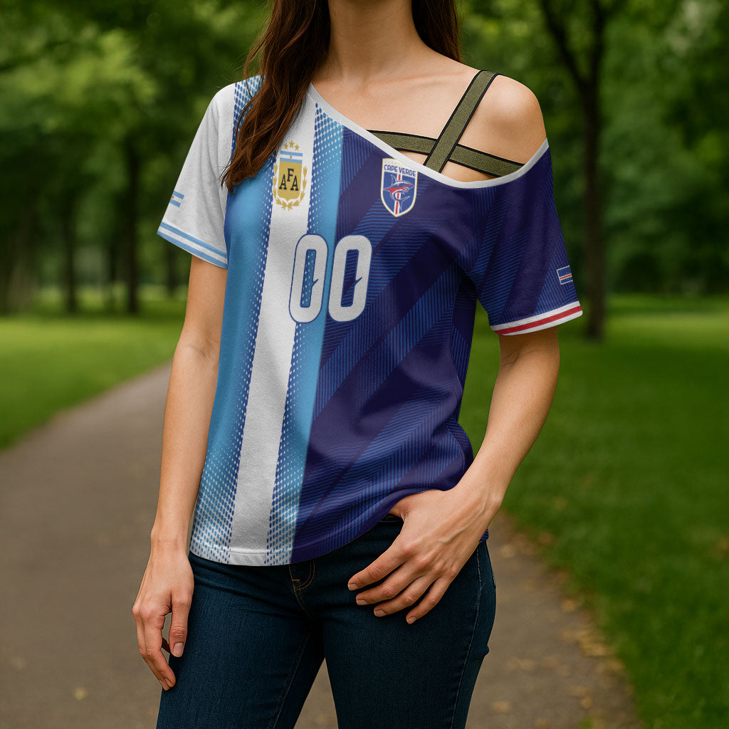 Custom Argentina Cabo Verde 2026 World Football Cross Shoulder Shirt Forever Pride
