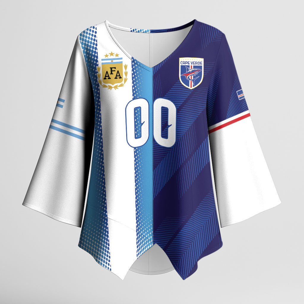 Custom Argentina Cabo Verde 2026 World Football Kimono Sleeve Blouse Forever Pride