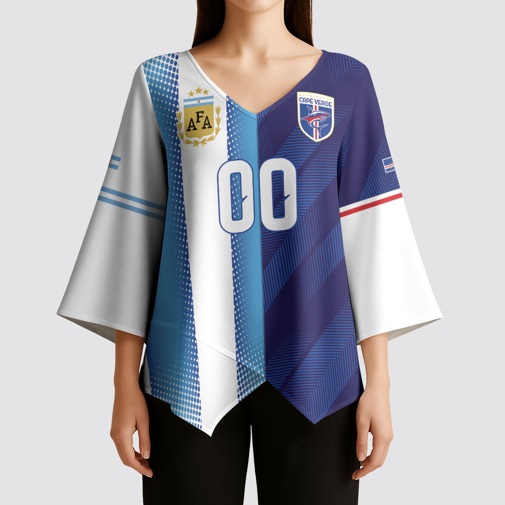 Custom Argentina Cabo Verde 2026 World Football Kimono Sleeve Blouse Forever Pride