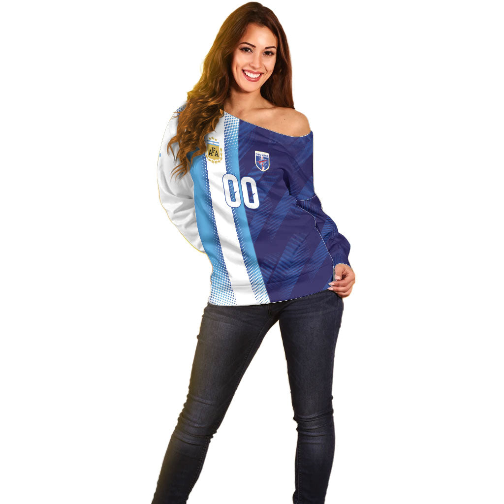 Custom Argentina Cabo Verde 2026 World Football Off Shoulder Sweater Forever Pride