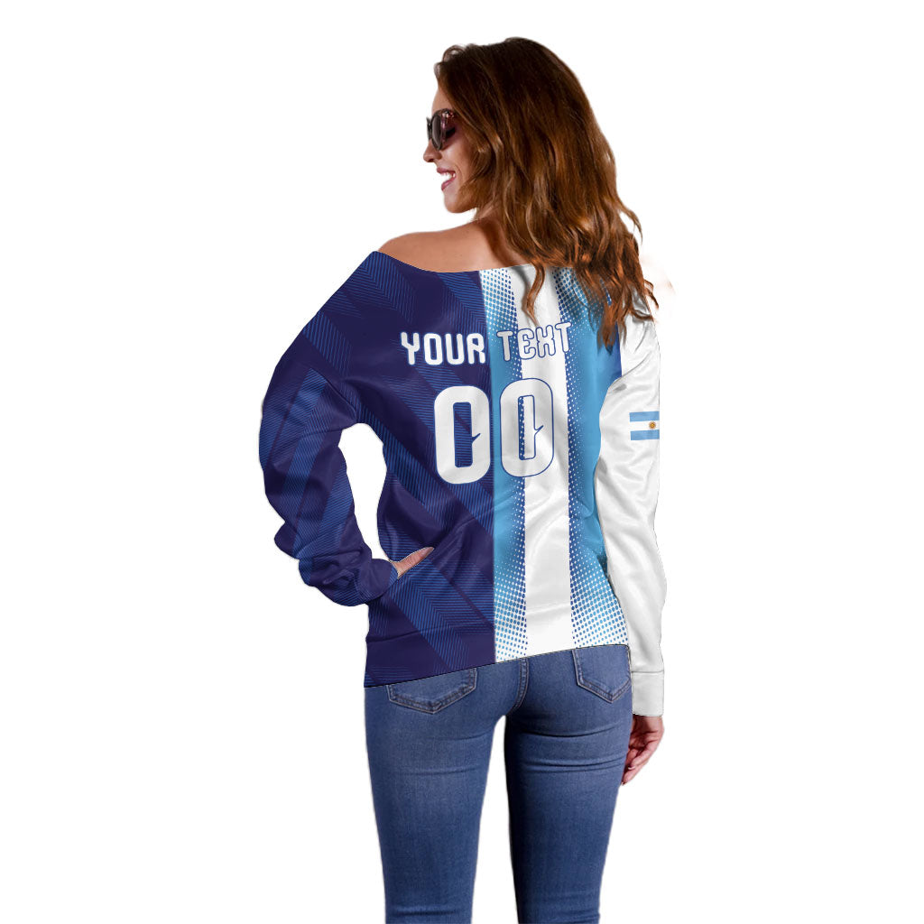 Custom Argentina Cabo Verde 2026 World Football Off Shoulder Sweater Forever Pride
